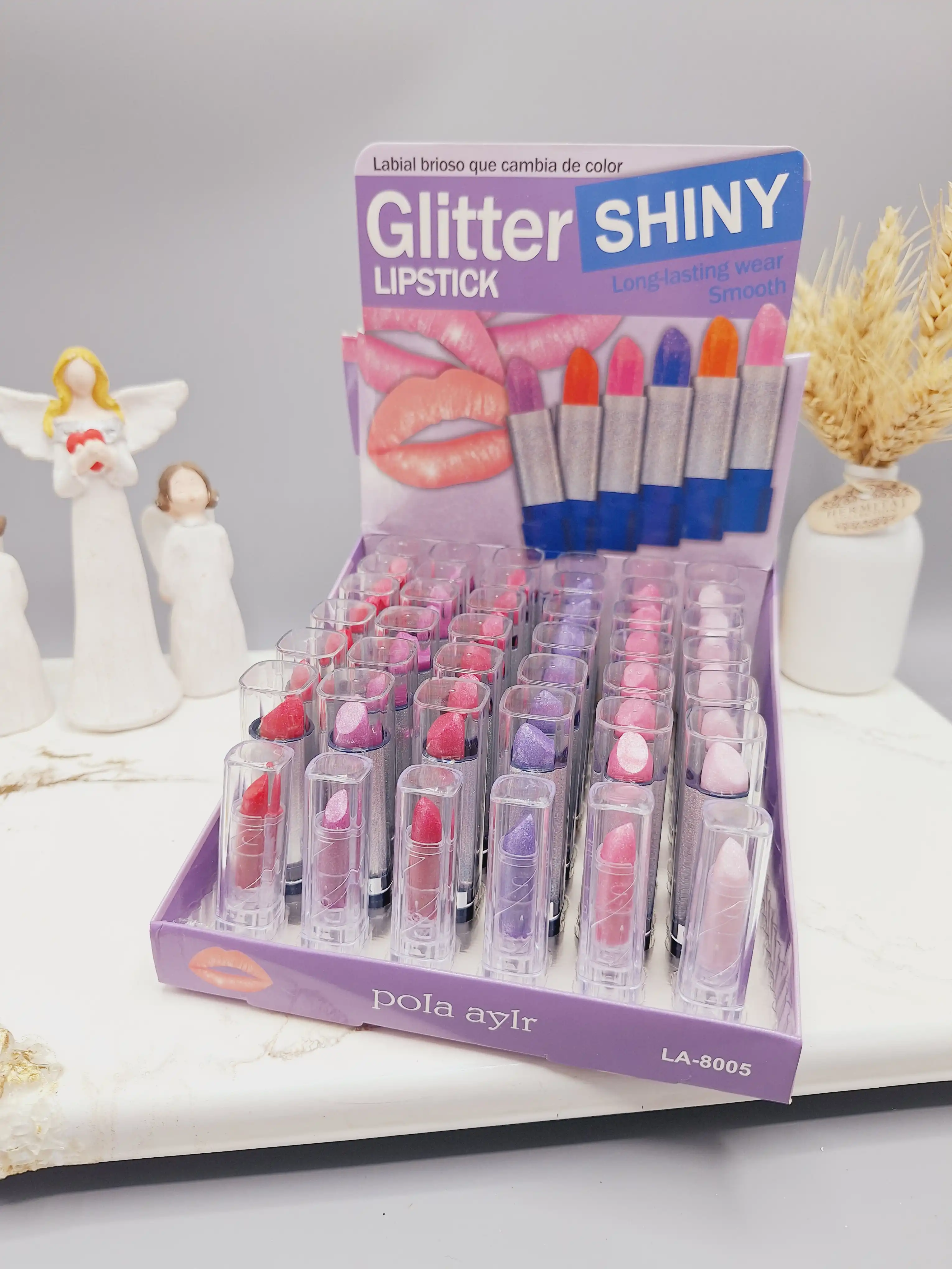 پک 6 تایی رژ لب فشنگی شاین دار زیبا کد 8005